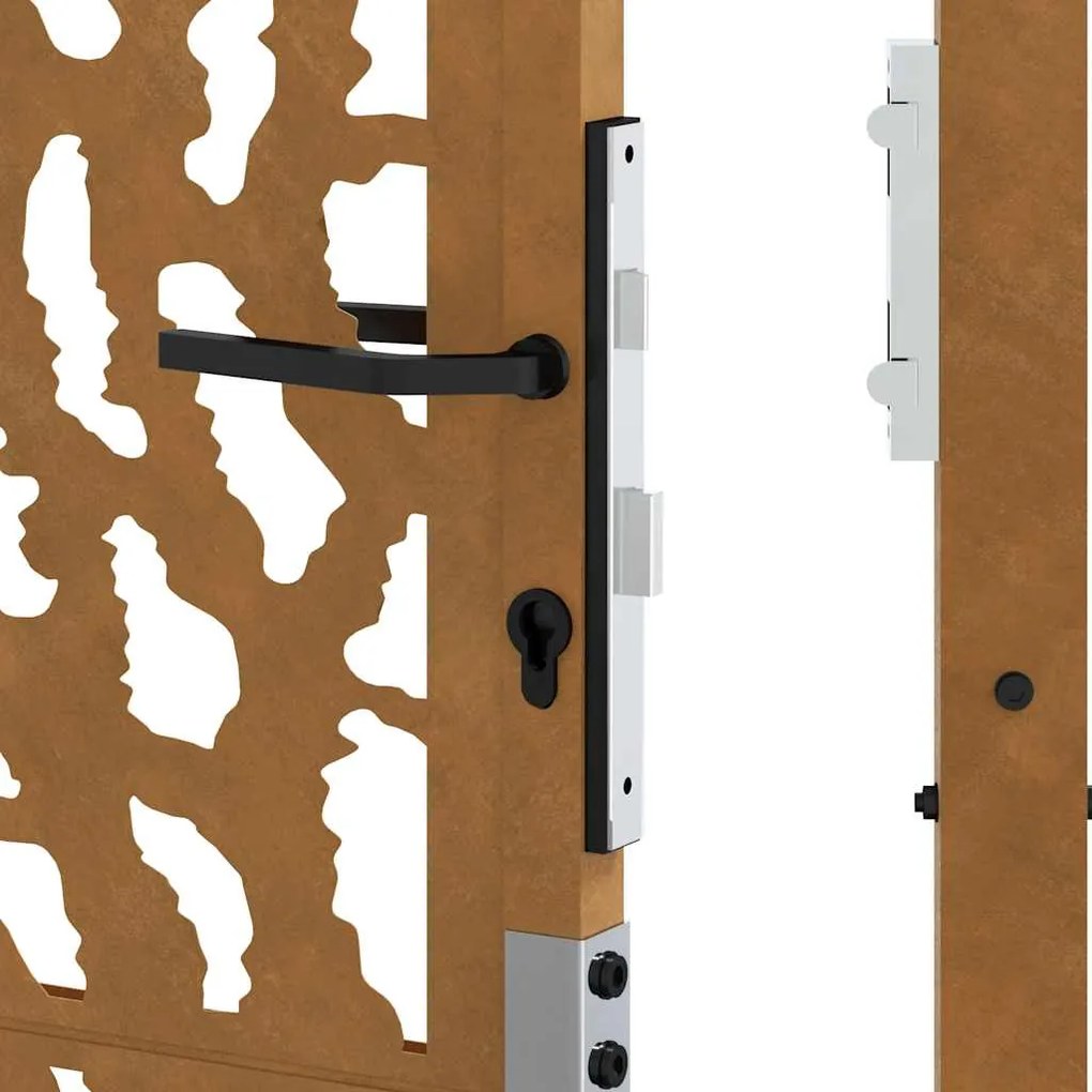 Πύλη κήπου 105x205 cm Weathering Steel Trace Design - Καφέ