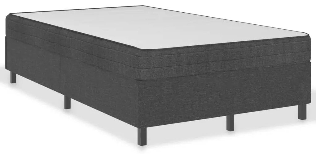 vidaXL Κρεβάτι Boxspring Σκούρο Γκρι 120 x 200 εκ. Υφασμάτινο