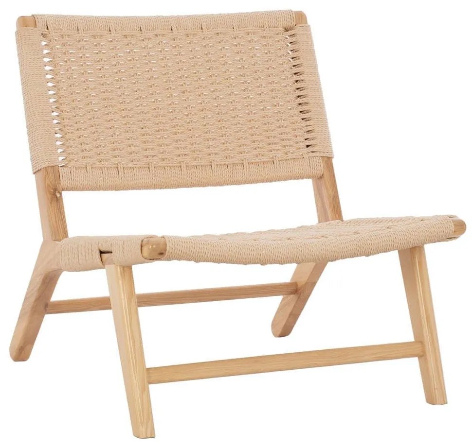 Πολυθρόνα Anika HM8917.01 67,5x75x73,5cm Ξύλινη Με Πλέξη Σχοινί Natural-Beige Wood, Rope