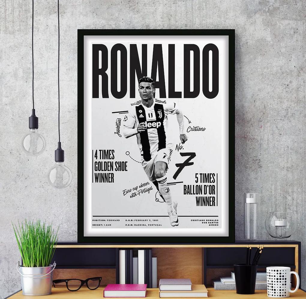 Πόστερ &amp; Κάδρο Cristiano Ronaldo  SC019 30x40cm Μαύρο Ξύλινο Κάδρο (με πόστερ)