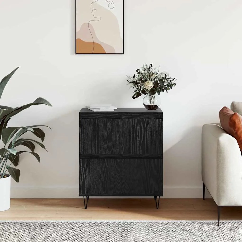vidaXL Πλαϊνό γραφείο Μαύρο 60 x 35 x 70 cm Επεξεργασμένο ξύλο
