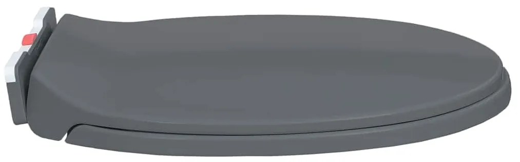 vidaXL Κάλυμμα Λεκάνης με Soft Close & Quick Release Οβάλ Γκρι