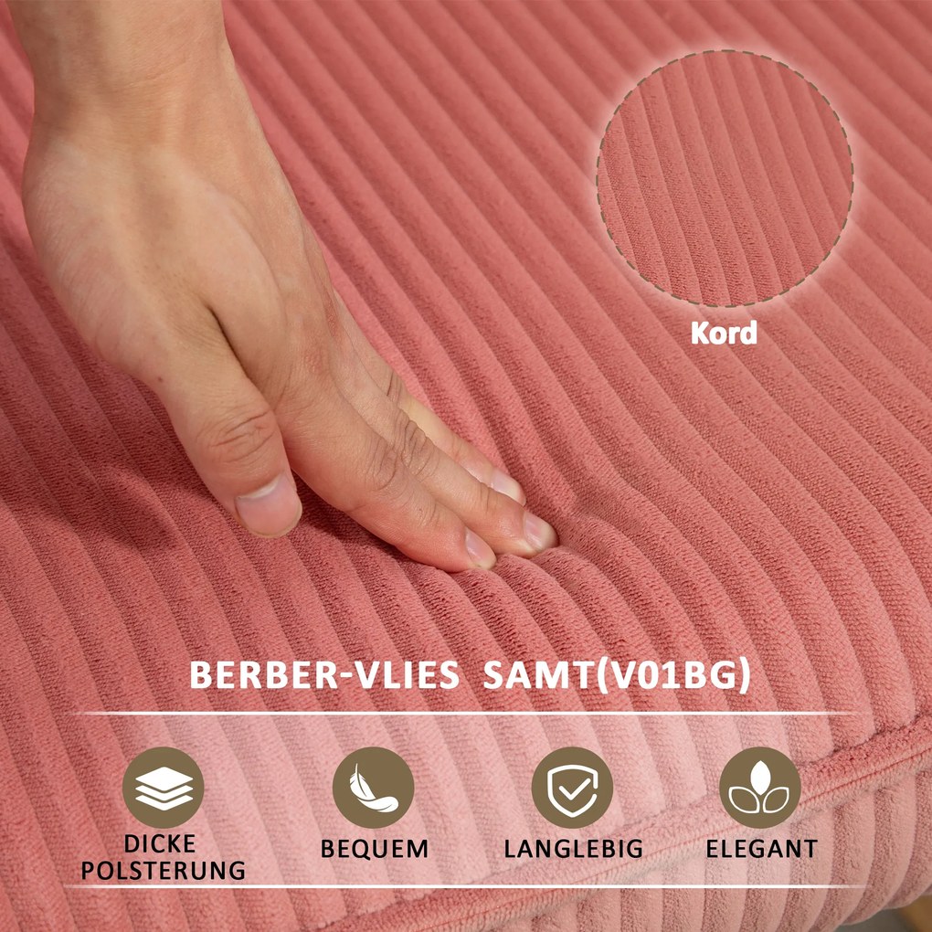 HOMCOM Πολυθρόνα, πολυθρόνα χαλάρωσης, πολυθρόνα λικνίσματος, έως 120 kg, πολυεστέρας, 98 x 71 x 101 cm, Ροζ