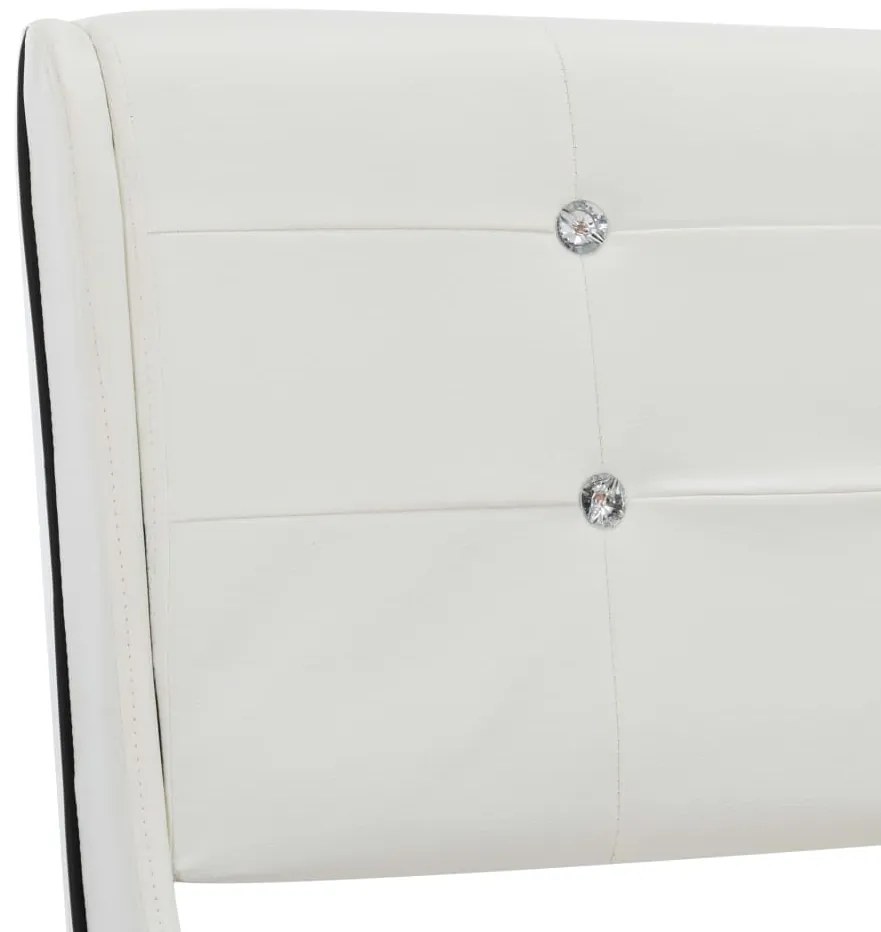 vidaXL Κρεβάτι Λευκό 140 x 200 εκ. από Συνθετικό Δέρμα με Στρώμα