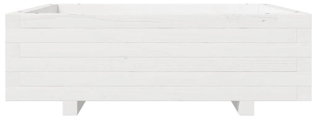 vidaXL Ζαρντινιέρα Κήπου Λευκή 80x80x26,5 εκ. από Μασίφ Ξύλο Πεύκου