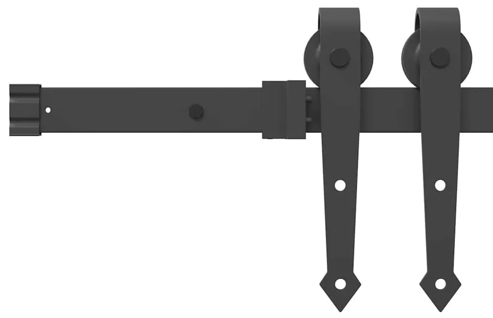 vidaXL Συρόμενη Πόρτα Φυσικό και Μαύρο 78 x 232 cm