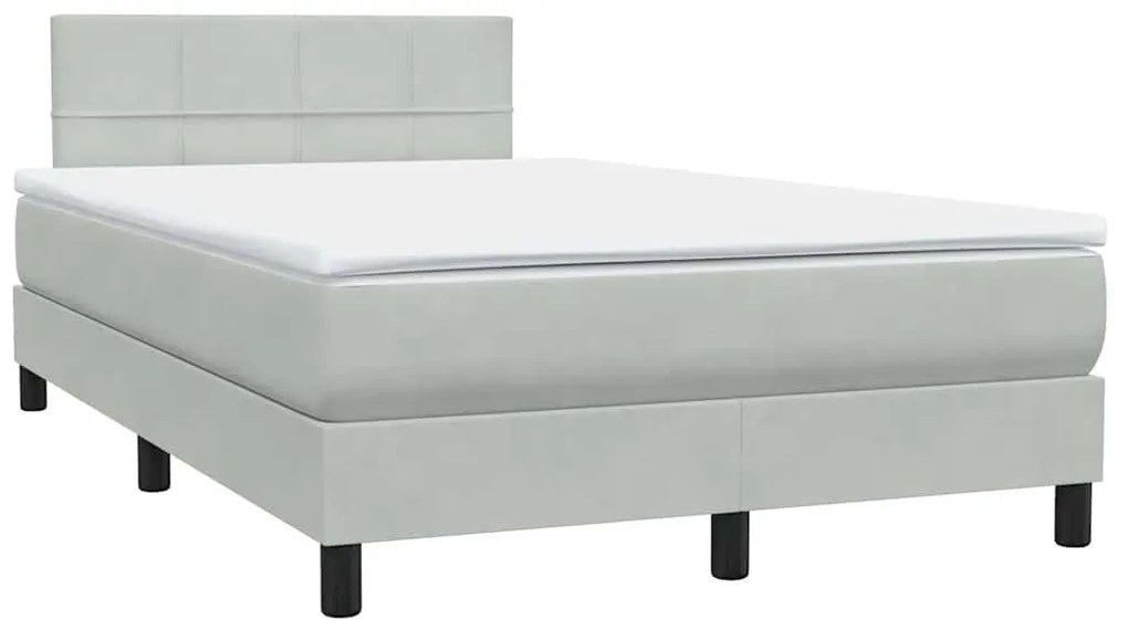 ΚΡΕΒΑΤΙ BOXSPRING ΜΕ ΣΤΡΩΜΑ ΑΝΟΙΧΤΟ ΓΚΡΙ 120X220 ΕΚ. ΒΕΛΟΥΔΙΝΟ 3316251