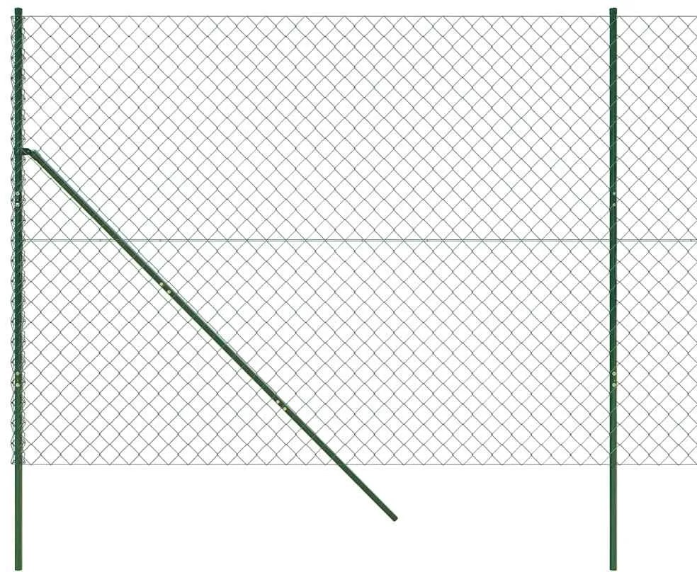 vidaXL Συρματόπλεγμα Περίφραξης Πράσινο 2,2 x 10 μ. με Στύλους