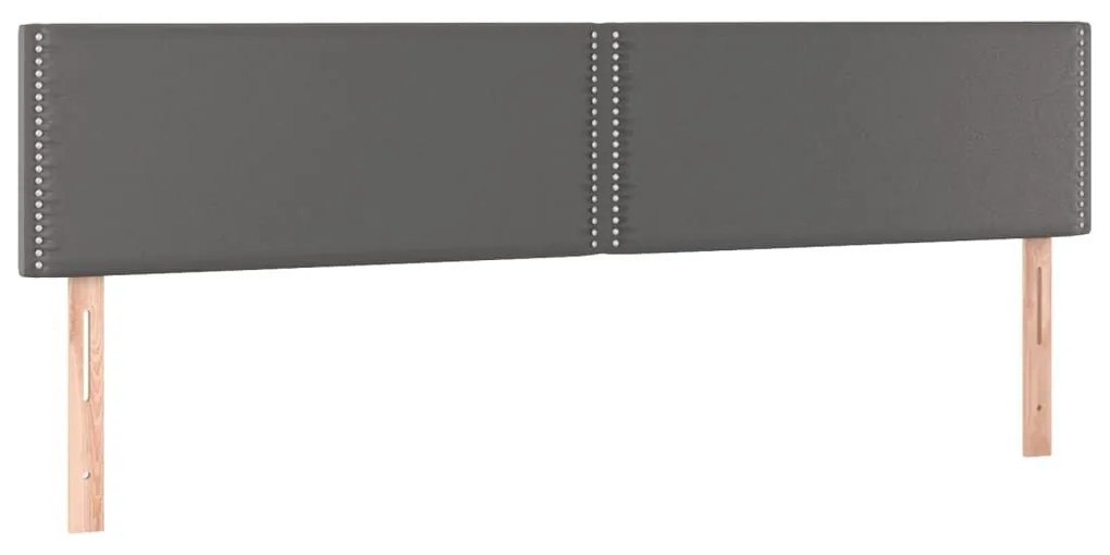 Κεφαλάρι Κρεβατιού LED Γκρι 160x5x78/88 εκ. από Συνθετικό Δέρμα - Γκρι