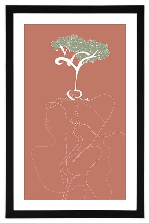 Αφίσα με παρπαστού Ρίζες της αγάπης - 20x30 black