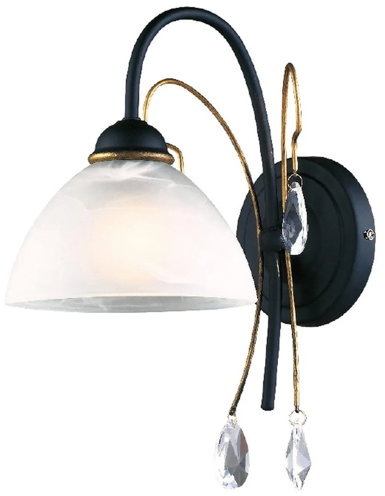 Φωτιστικό Τοίχου Elegant W39491 White Metal, Glass