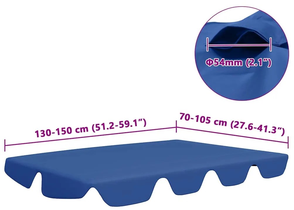 vidaXL Πανί Ανταλλακτικό για Κούνια Κήπου Μπλε 150/130 x 105/70 εκ.