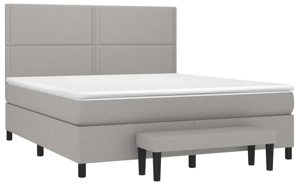 vidaXL Κρεβάτι Boxspring με Στρώμα Αν. Πράσινο 160x200εκ Υφασμάτινο