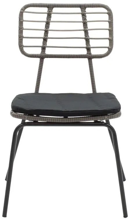 Καρέκλα Naoki μέταλλο μαύρο-pe γκρι 46.5x55x85 εκ.
