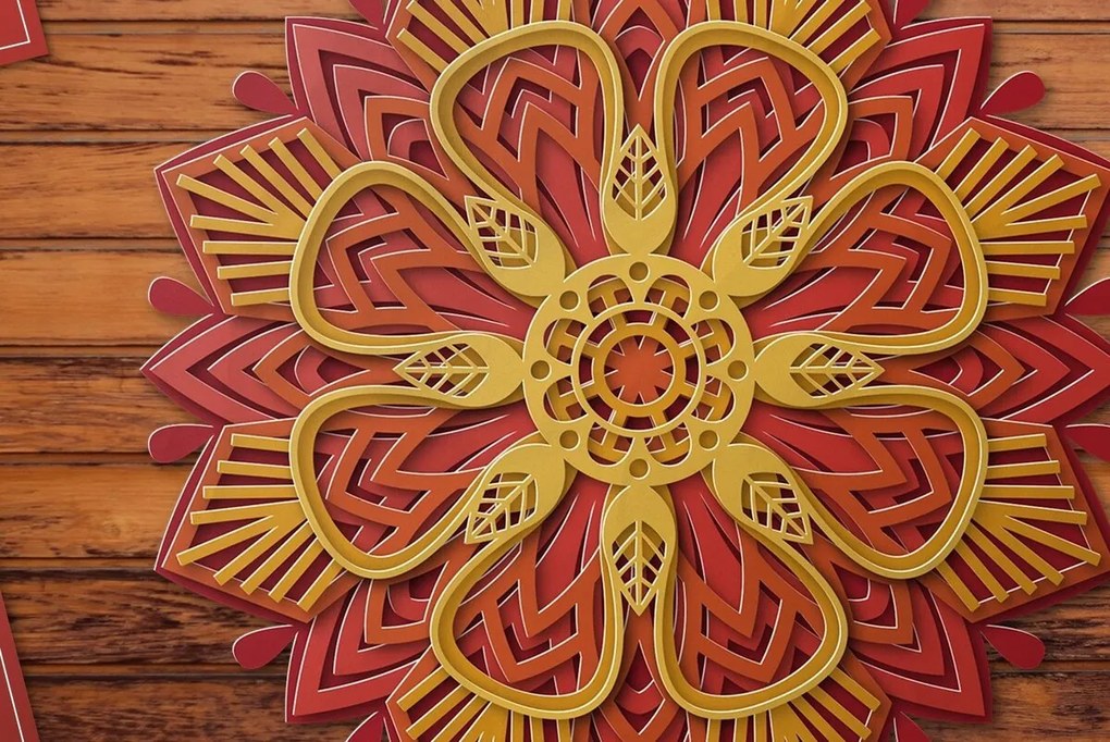 Σετ των 2 Intra απο ξύλο plywood 3mm-4mm πάχος 3D Layered Mandala Cut File Vol.9 Δίασταση 30x30 cm INTRAFABR-31318421