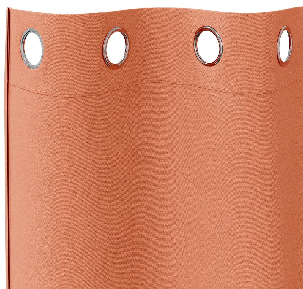 vidaXL Κουρτίνες με κουρτίνες 2 pcs Τερακότα 175 x 140 εκ. Πολυεστέρας