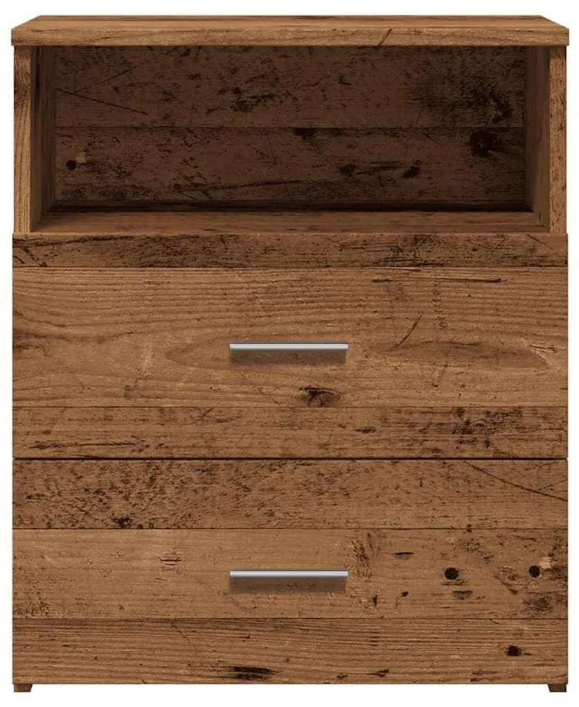 vidaXL Κομοδίνα 2 τεμ. Όψη Παλαιού Ξύλου 50x32x60 εκ. από Επεξ. Ξύλο