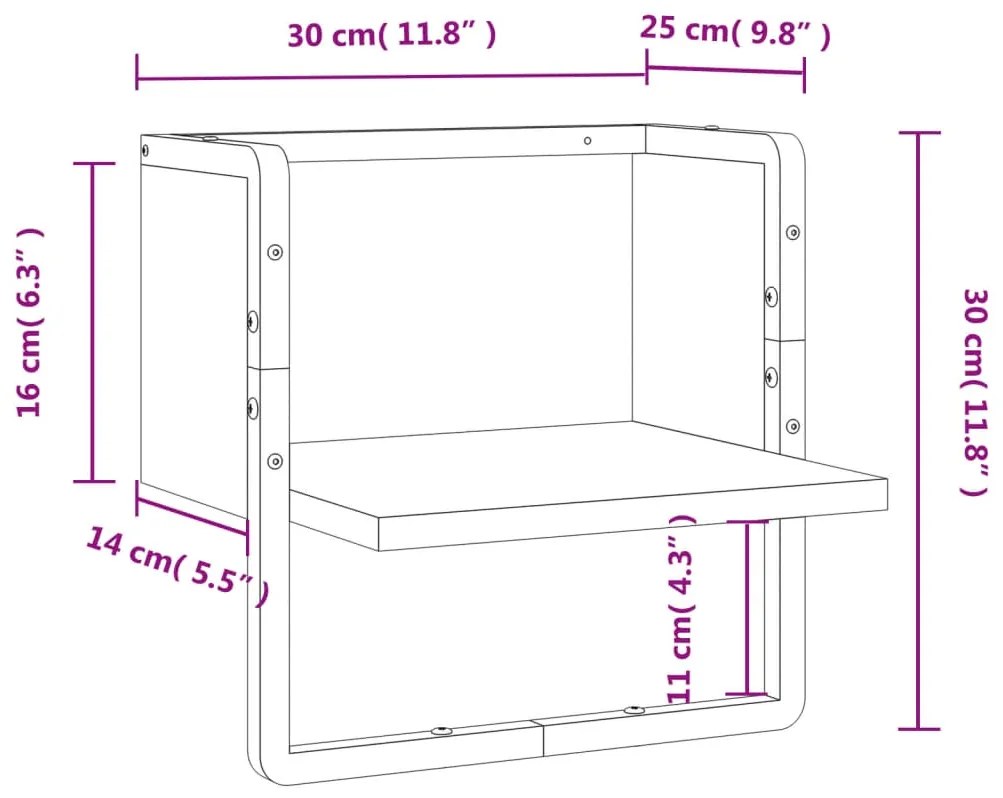 ΡΑΦΙ ΤΟΙΧΟΥ ΜΕ ΜΠΑΡΑ ΜΑΥΡΟ 30 X 25 X 30 ΕΚ. 836278