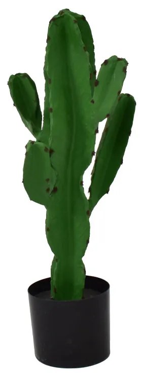 CANDELABRA CACTUS ΤΕΧΝΗΤΟ ΦΥΤΟ ΚΑΚΤΟΣ ΣΕ ΓΛΑΣΤΡΑ PU ΠΡΑΣΙΝΟ H70cm