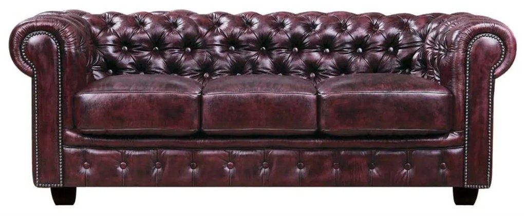 Καναπές Chesterfield Antique Red 689 E9574,34 201X92X72 cm Leather