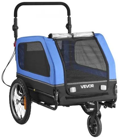 VEVOR Dog Bike Trailer, Supports up to 40 kg, 2-in-1 Pet Stroller Cart Bicycle Carrier for Small &amp; Large Dogs, Easy Folding Frame with Quick Release Wheel, Universal Bicycle Coupler, Internal Leash