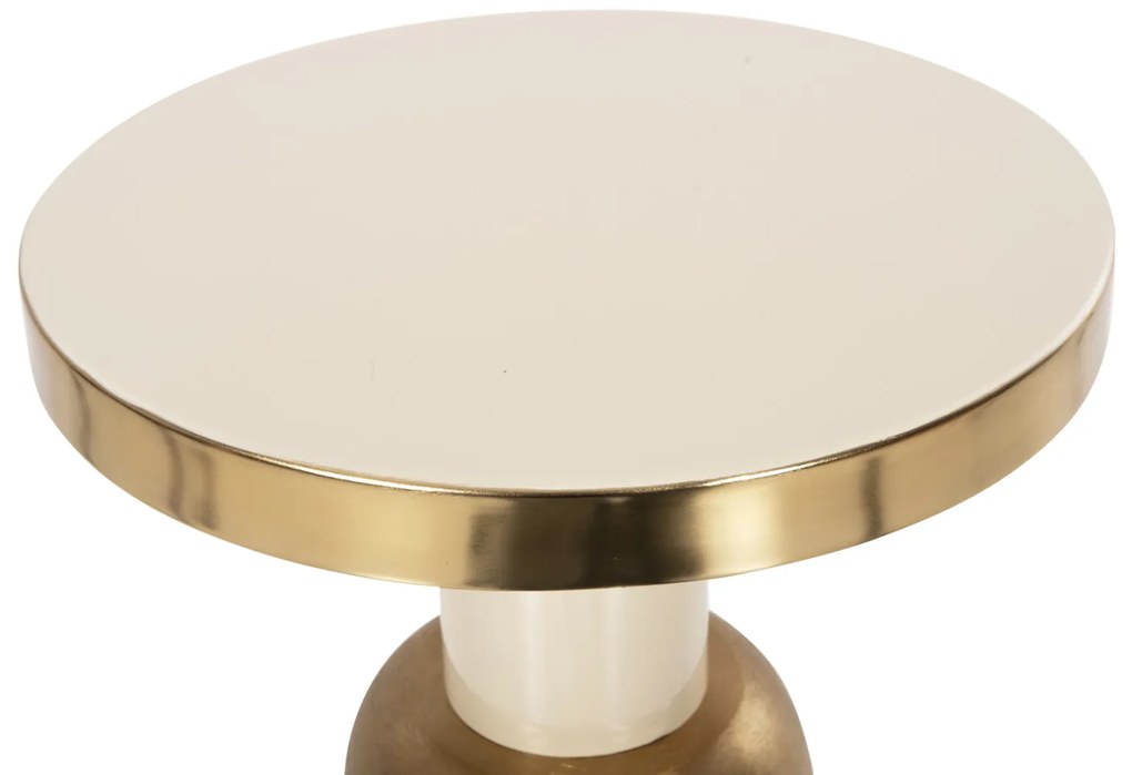 ΒΟΗΘΗΤΙΚΟ ΤΡΑΠΕΖΑΚΙ AMBUR HM4238.03 ΜΕΤΑΛΛΟ ΣΕ ΕΚΡΟΥ-ΧΡΥΣΟ Φ40,5x62Υ εκ.