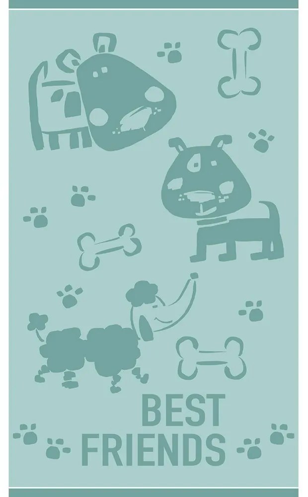 Πετσέτα Θαλάσσης Παιδική Puppy Love Aqua Melinen Θαλάσσης 70x120cm 100% Βαμβάκι