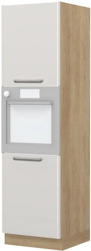 Επιδαπέδιο ντουλάπι φούρνου ψηλό Modena K21-60-2KR-Δρυς - Γκρι ανοιχτό - 60.00Χ60.00Χ216.00cm