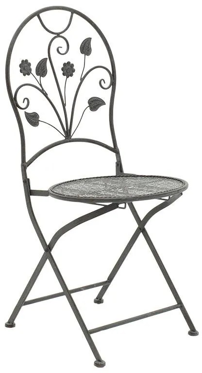 Τραπεζαρία Abriel σετ 3τεμ μέταλλο ανθρακί antique