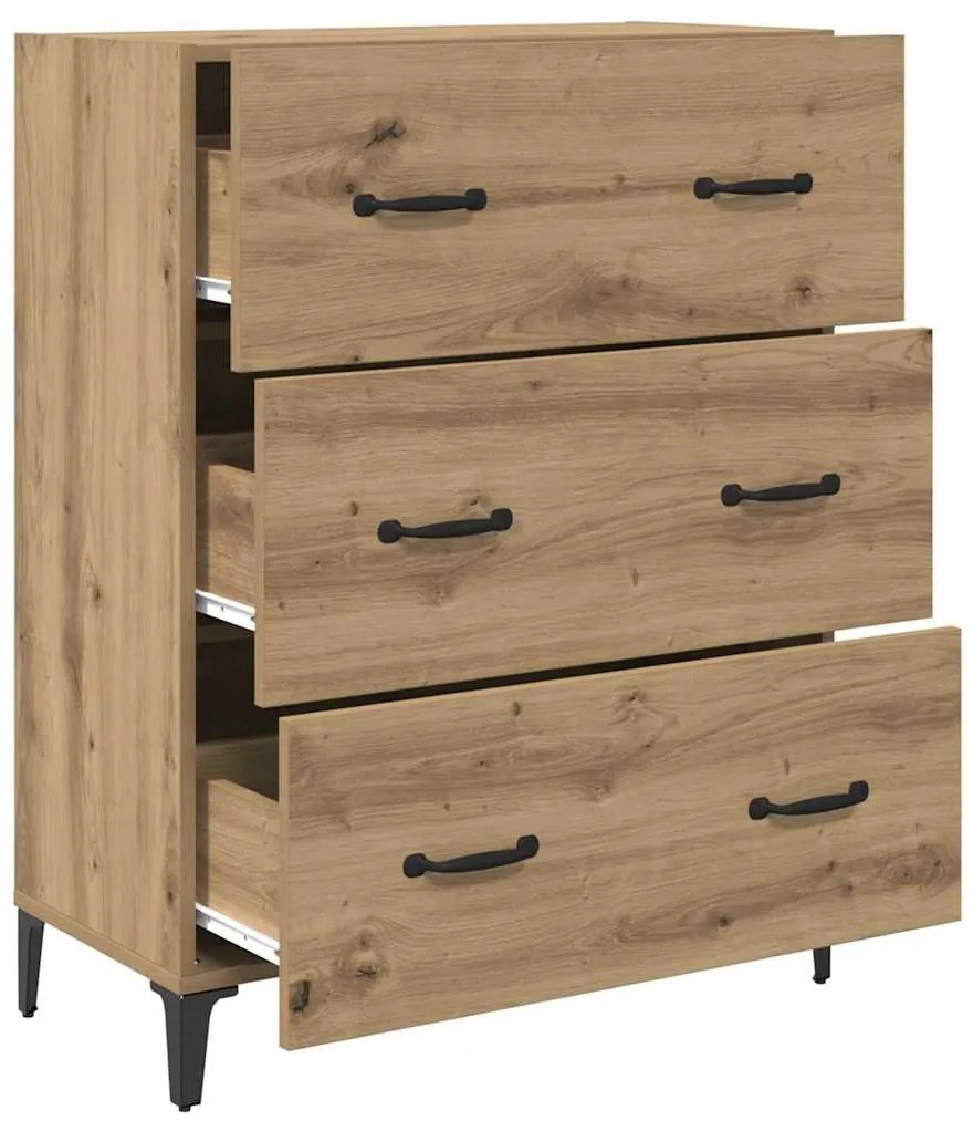 vidaXL Πλαϊνό γραφείο με συρτάρι Artisan Oak 69,5 x 34 x 90 εκ.