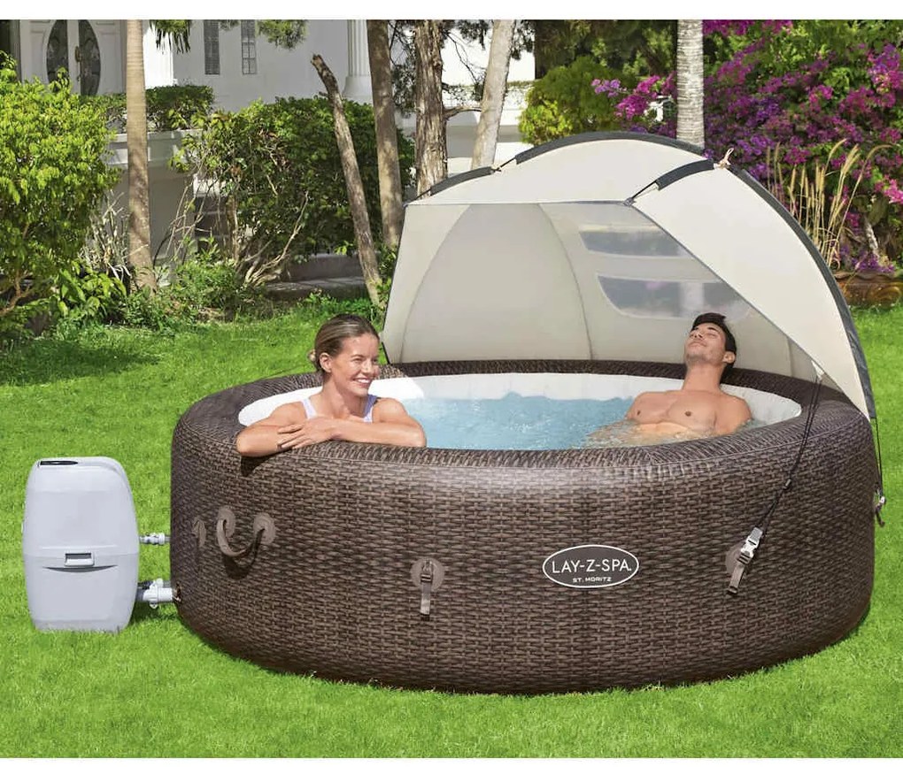 Bestway Lay-Z-Spa Σκίαστρο Σπα/Υδρομασάζ 183 x 94 x 109 εκ.