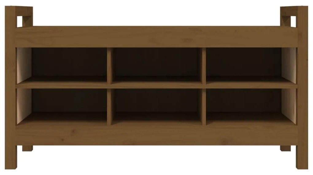 vidaXL Πάγκος Εργασίας Μελί Καφέ 110x40x60 εκ. Μασίφ Ξύλο Πεύκο
