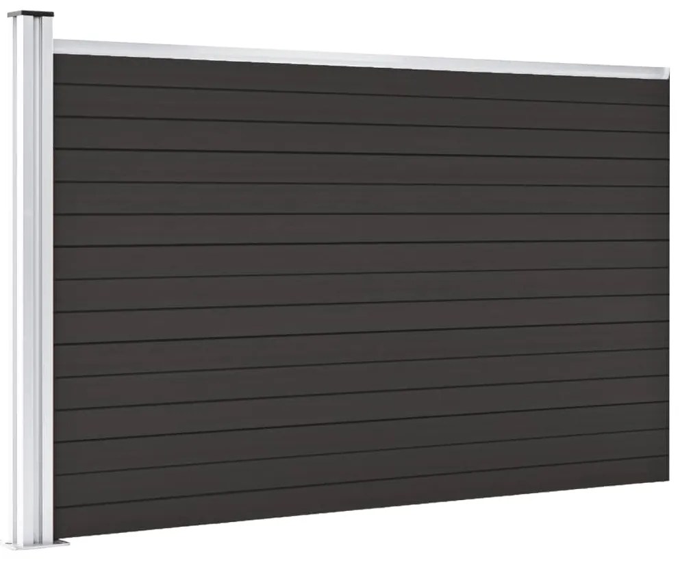 vidaXL Πάνελ Περίφραξης Μαύρο 175 x 105 εκ. από WPC