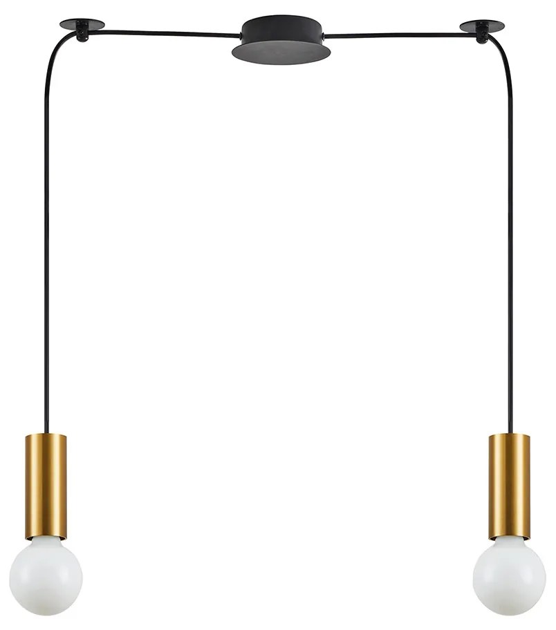 Φωτιστικό Οροφής Δίφωτο Homelighting Adept Tube 77-8570 Gold Matt