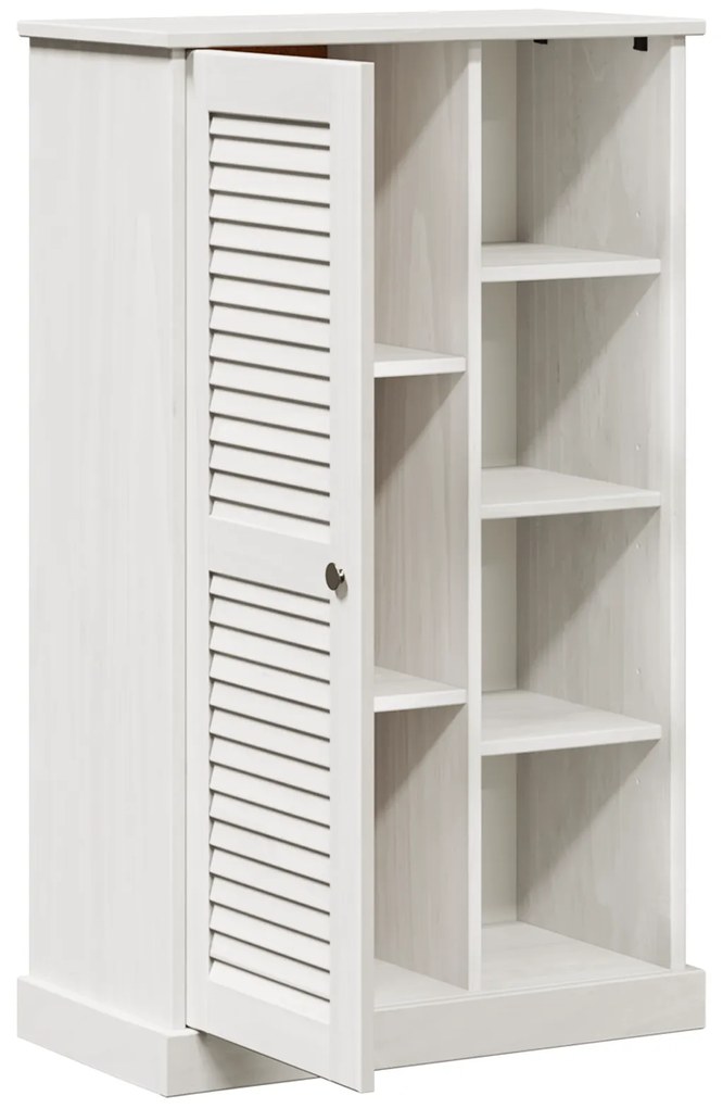 vidaXL Ντουλάπι Μπάνιου Λευκό 68 x 34 x 110 εκ. Μασίφ ξύλο πεύκου