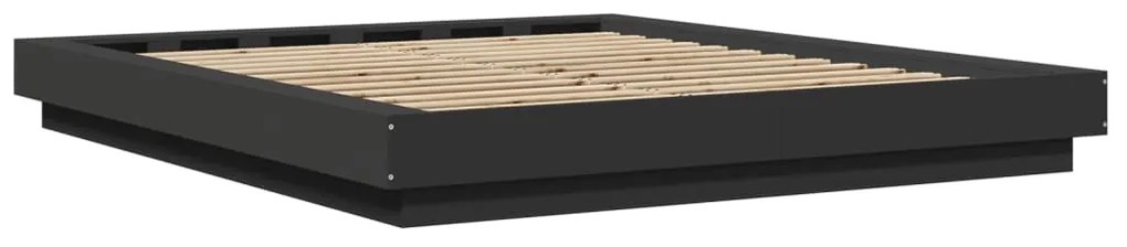 vidaXL Πλαίσιο Κρεβατιού Μαύρο 160x200 εκ. Επεξεργασμένο Ξύλο