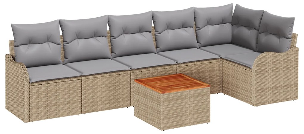 vidaXL Σετ Καναπέ Κήπου 7 pcs Beige, ανοιχτό γκρι Μεγάλο
