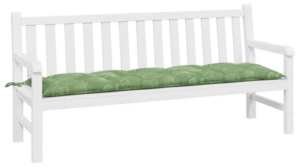 vidaXL Μαξιλάρι Πάγκου Κήπου Σχέδιο Φύλλων 180x50x7 εκ. Ύφασμα Oxford