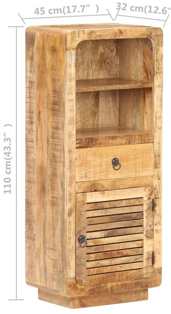 vidaXL Ντουλάπι με Συρτάρι/Ράφια 45x32x110 εκ. Ακατέργαστο Ξύλο Μάνγκο