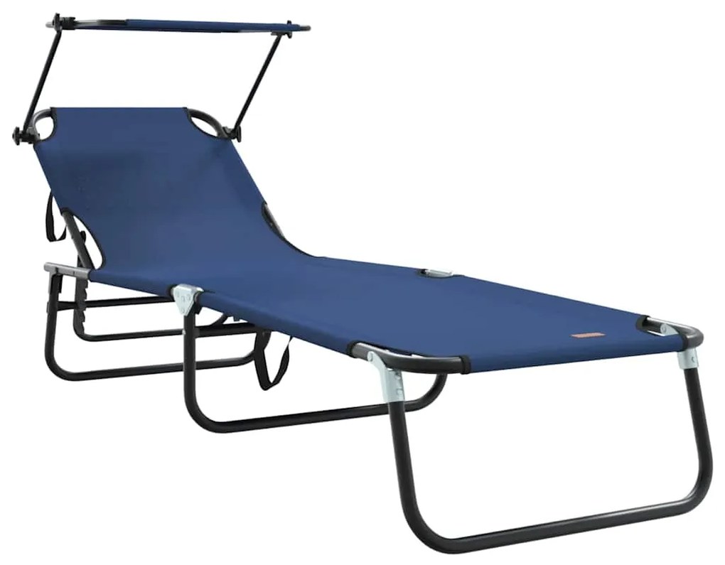 vidaXL Πτυσσόμενη ξαπλώστρα 2 pcs Μπλε 56 x 190 x 81εκ ύφασμα