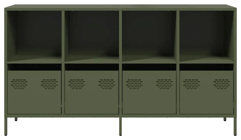 vidaXL Sideboard Ελαιοπράσινο 135x39x73,5 cm Ατσάλι ψυχρής έλασης