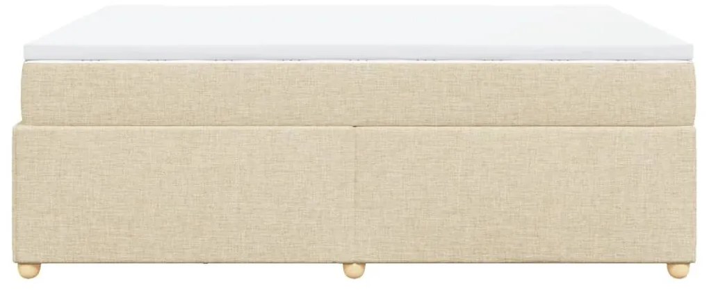 Κρεβάτι Boxspring με Στρώμα Κρεμ 160x200 εκ. Υφασμάτινο - Κρεμ