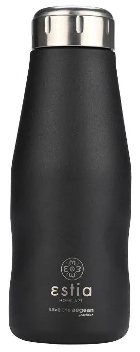 Θερμός-Μπουκάλι Ανοξείδωτο Midnight Black Flask Save The Aegean Estia 350ml-6,5x6,5x18,5εκ. 01-22297