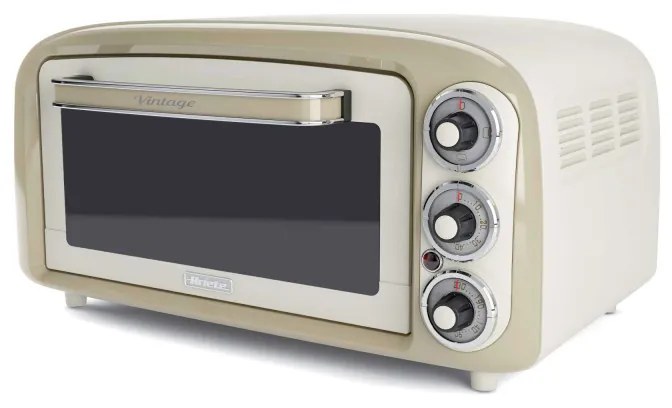 Ηλεκτρικός φούρνος Ariete VINTAGE 0979/03, 1380 W, 18 l, 3 λειτουργίες, Μέχρι 230C, Διπλό θερμικό τζάμι, Χρονοδιακόπτης 60 λεπτά, Λευκό/Μπεζ
