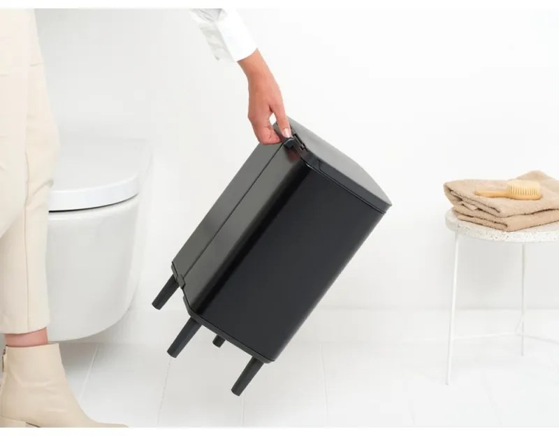 Κάδος απορριμμάτων Brabantia Bo Small Hi 12L, Ομαλό και αθόρυβο άνοιγμα, Csúszásgátló talp, Μαύρο