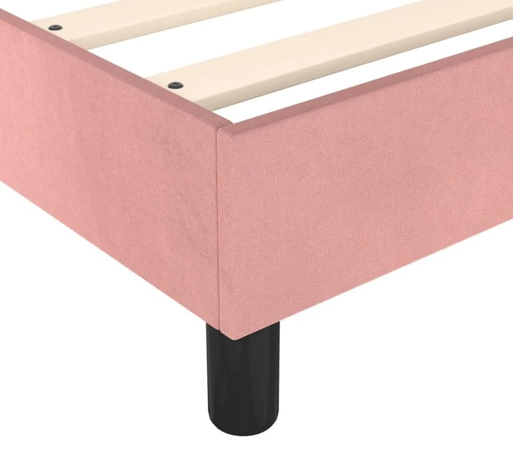 Πλαίσιο Κρεβατιού Boxspring Ροζ 140x190 εκ. Βελούδινο - Ροζ