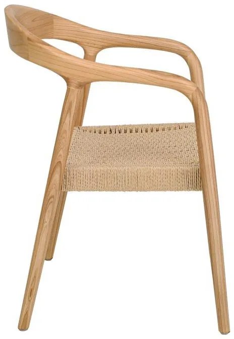 Καρέκλα Willow απο Μασίφ Ξύλο Ash με Μπράτσα σε Φυσικό χρώμα 56x56x78 εκ. 2αδα 56x56x78 εκ.