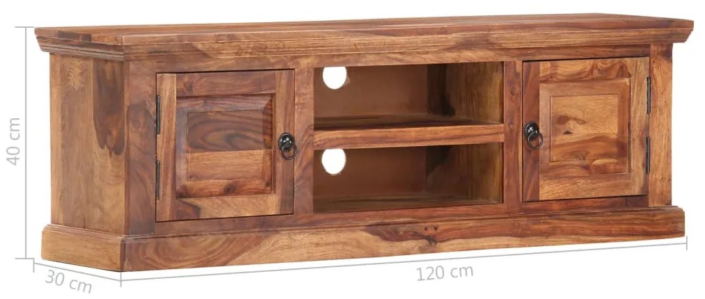 vidaXL Έπιπλο Τηλεόρασης 120 x 30 x 40 εκ. από Μασίφ Ξύλο Sheesham