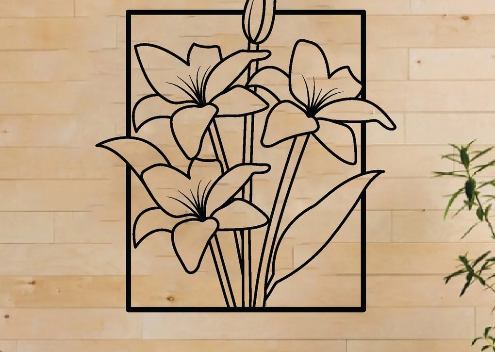 Intra απο ξύλο plywood 3mm-4mm πάχος - Τέχνη διακόσμησης τοίχου λουλουδιών,  κοπής με λέιζερ Δίασταση 40x50 cm INTRAFABR-62966139