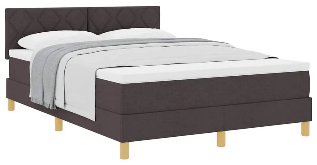 vidaXL Κρεβάτι box spring με στρώμα με στρώμα Σκούρο καφέ Σκούρο καφέ